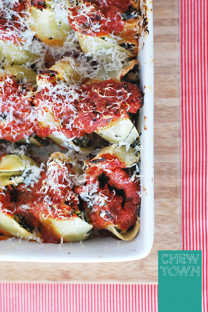 Baked Lumaconi With Ricotta And Spinach Baked Lumaconi With Spinach And Ricotta Recipe Chew Town