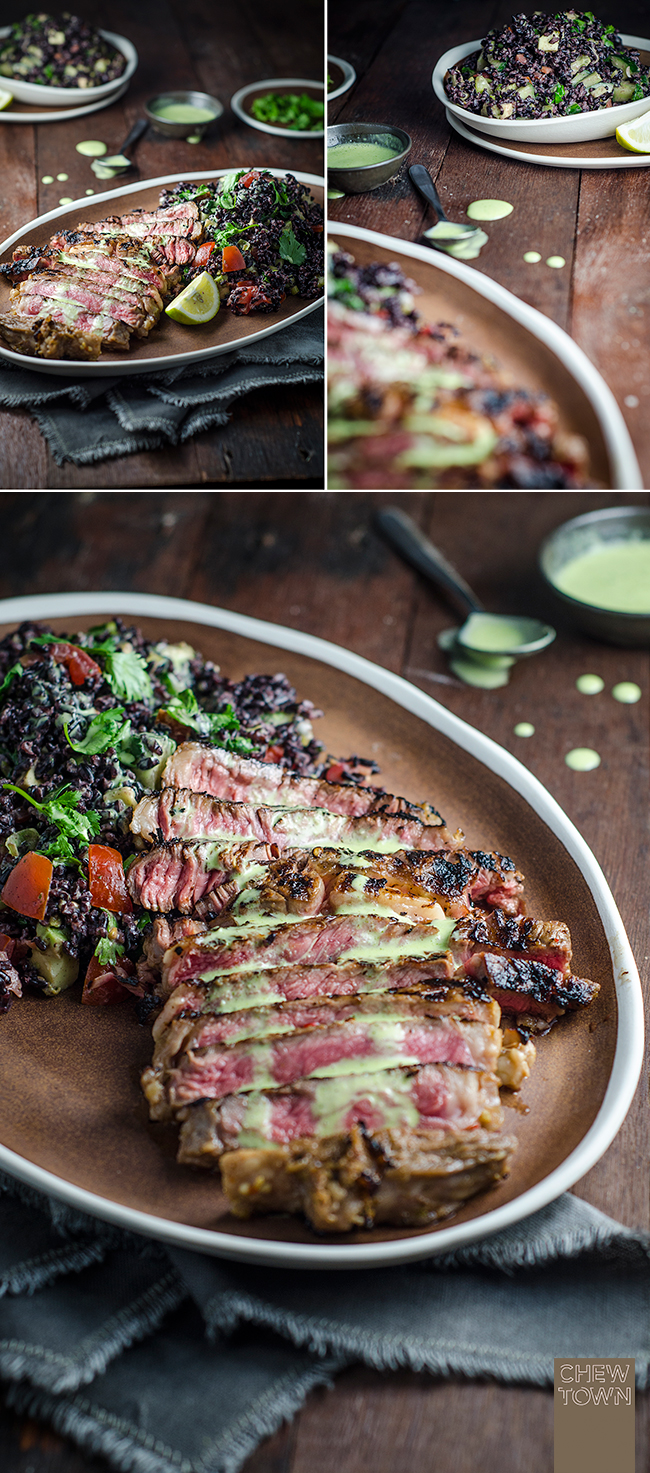 Mexican Steak with Black Rice Salad | Chew Town Food Blog