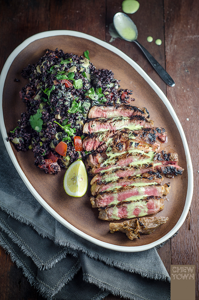 Mexican Steak with Black Rice Salad | Chew Town Food Blog