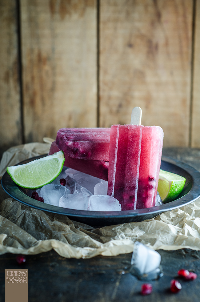 Pomegranate and Lime Ice Pops | Chew Town Food Blog