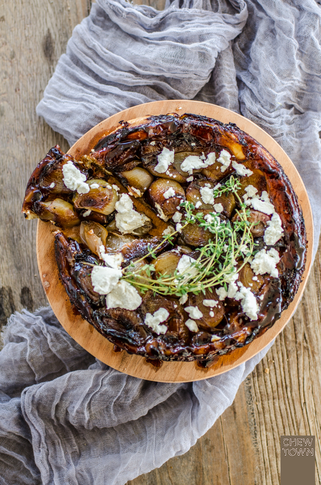 Caramelised Shallot, Thyme and Goats Cheese Tarte Tatin | Chew Town Food Blog