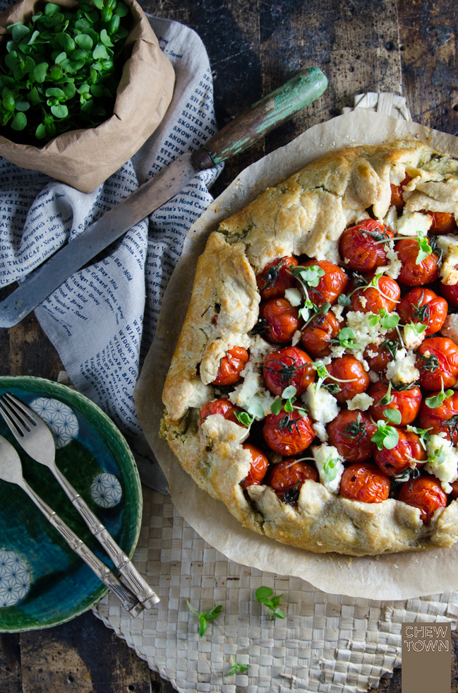 Wholemeal Tomato Galette with Pesto and Ricotta | Chew Town Food Blog