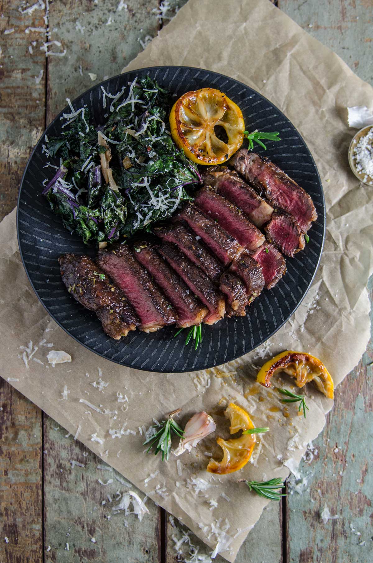 Balsamic and Rosemary Steak with Sautéed Kale | Chew Town Food Blog