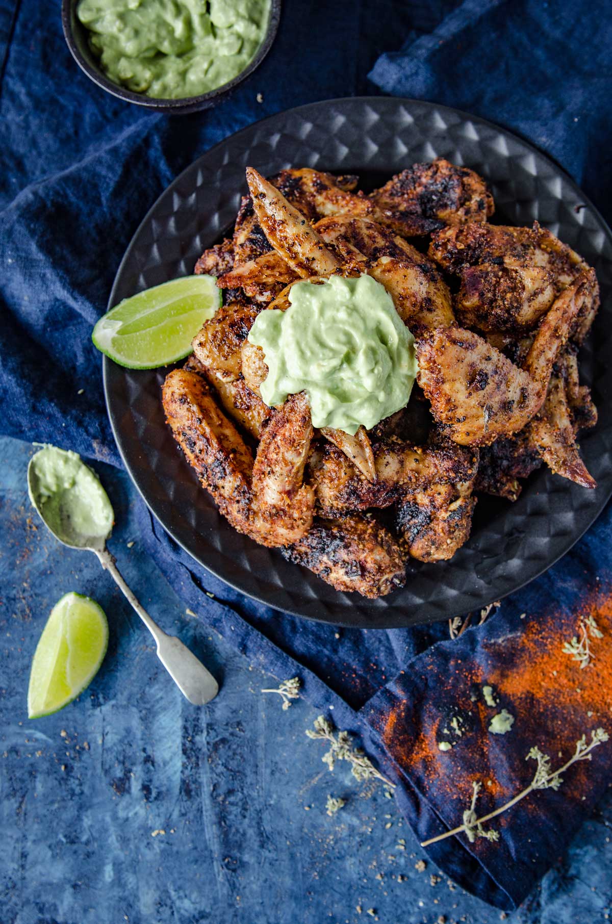 Mexican Chili Wings with Avocado Yoghurt Sauce | Chew Town Food Blog