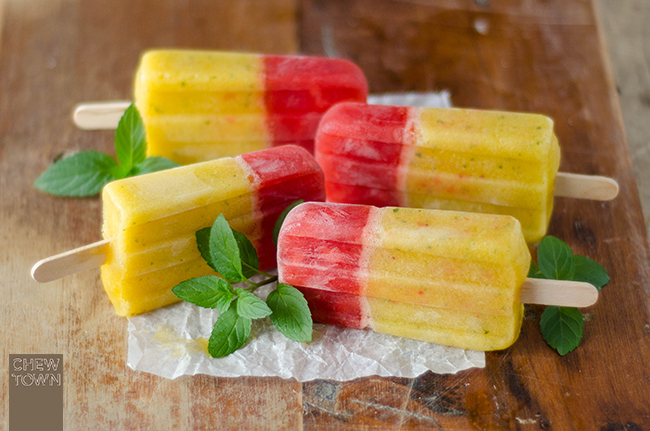 Strawberry and Peach Ice Pops | 30 Healthy Homemade Popsicles | Homemade Recipes