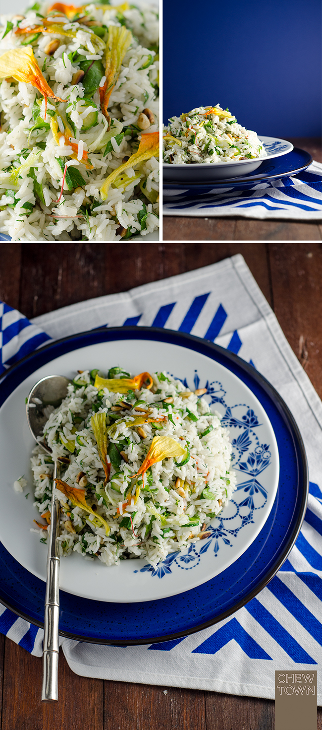 Zucchini Flower Rice Salad | Chew Town Food Blog
