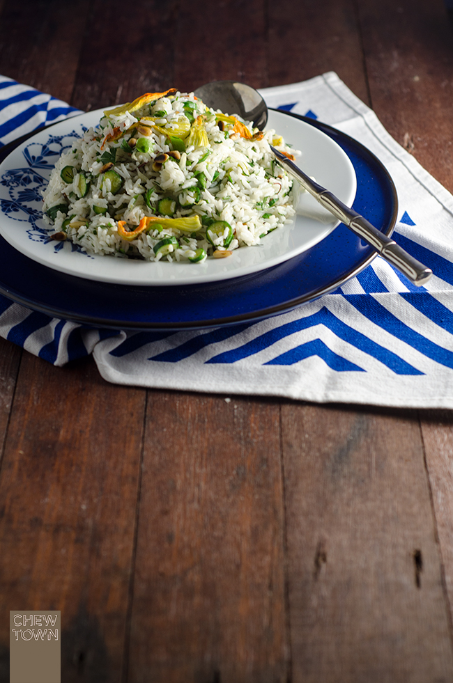 Zucchini Flower Rice Salad | Chew Town Food Blog