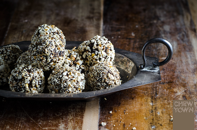 Black Sesame Popcorn Power Balls | Chew Town Food Blog