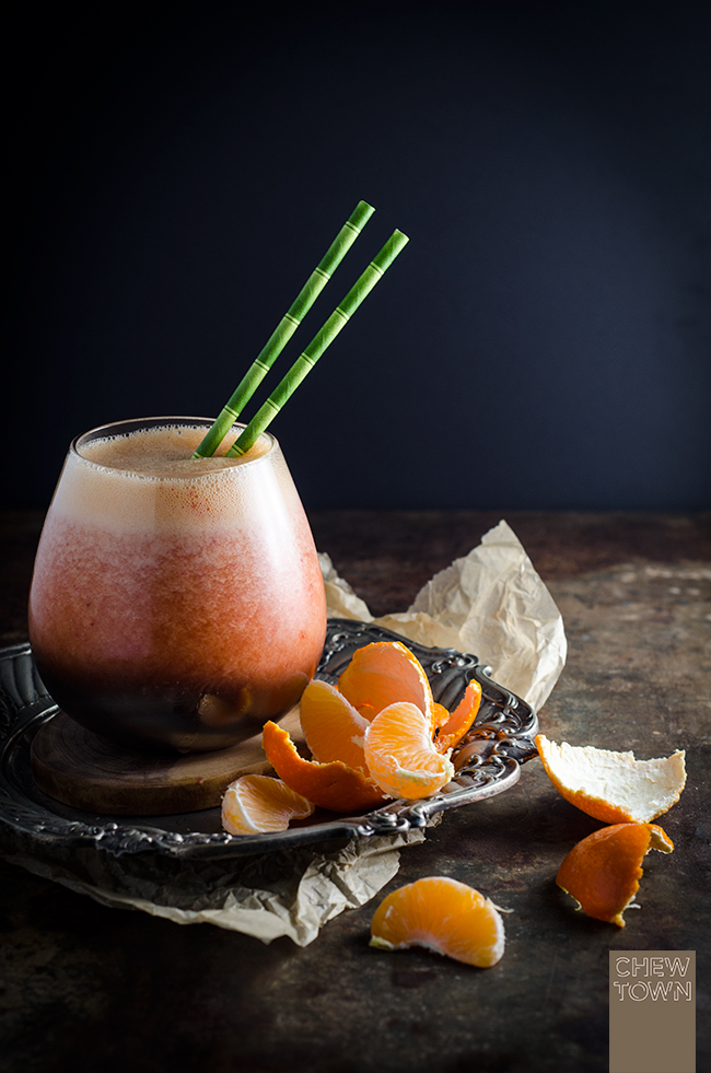 Tangerine and Strawberry Smoothie | Chew Town Food Blog