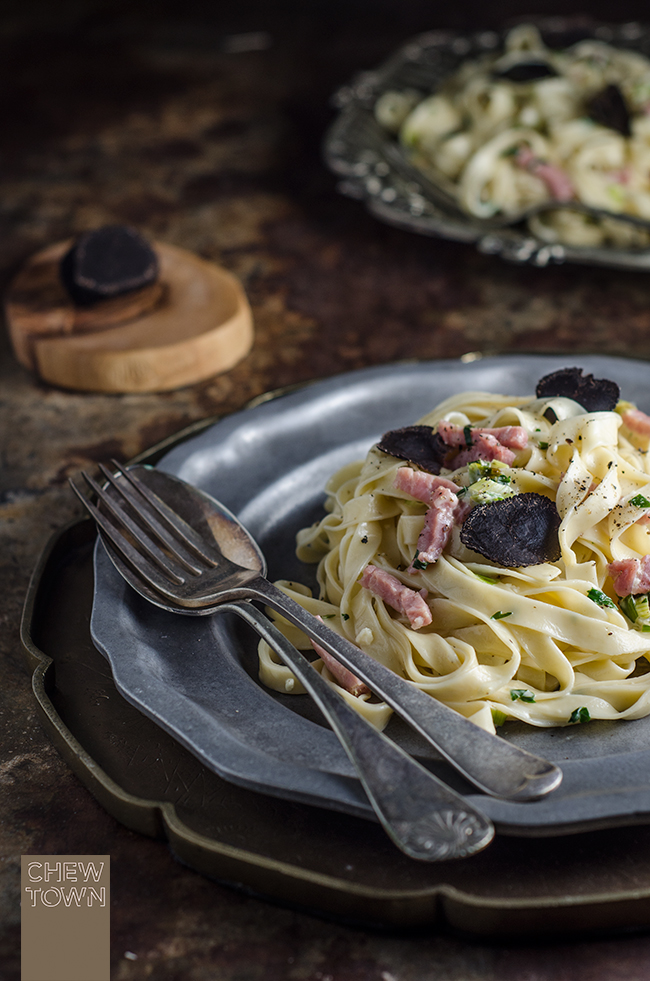 Truffle Fettuccine with Cream and White Wine | Chew Town Food Blog