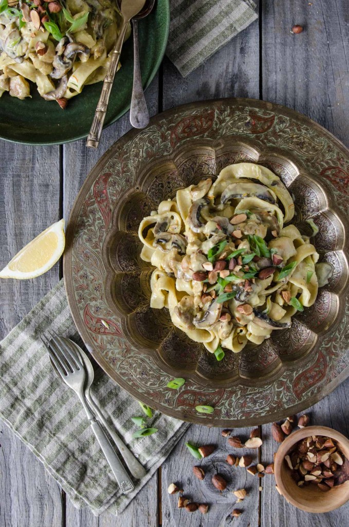 Saffron Chicken and Mushroom Cream Fettuccine Chew Town Food