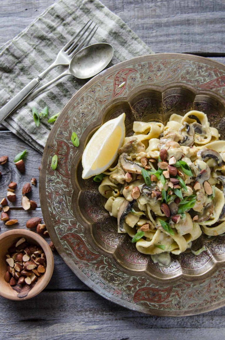 Saffron Chicken and Mushroom Cream Fettuccine Chew Town Food