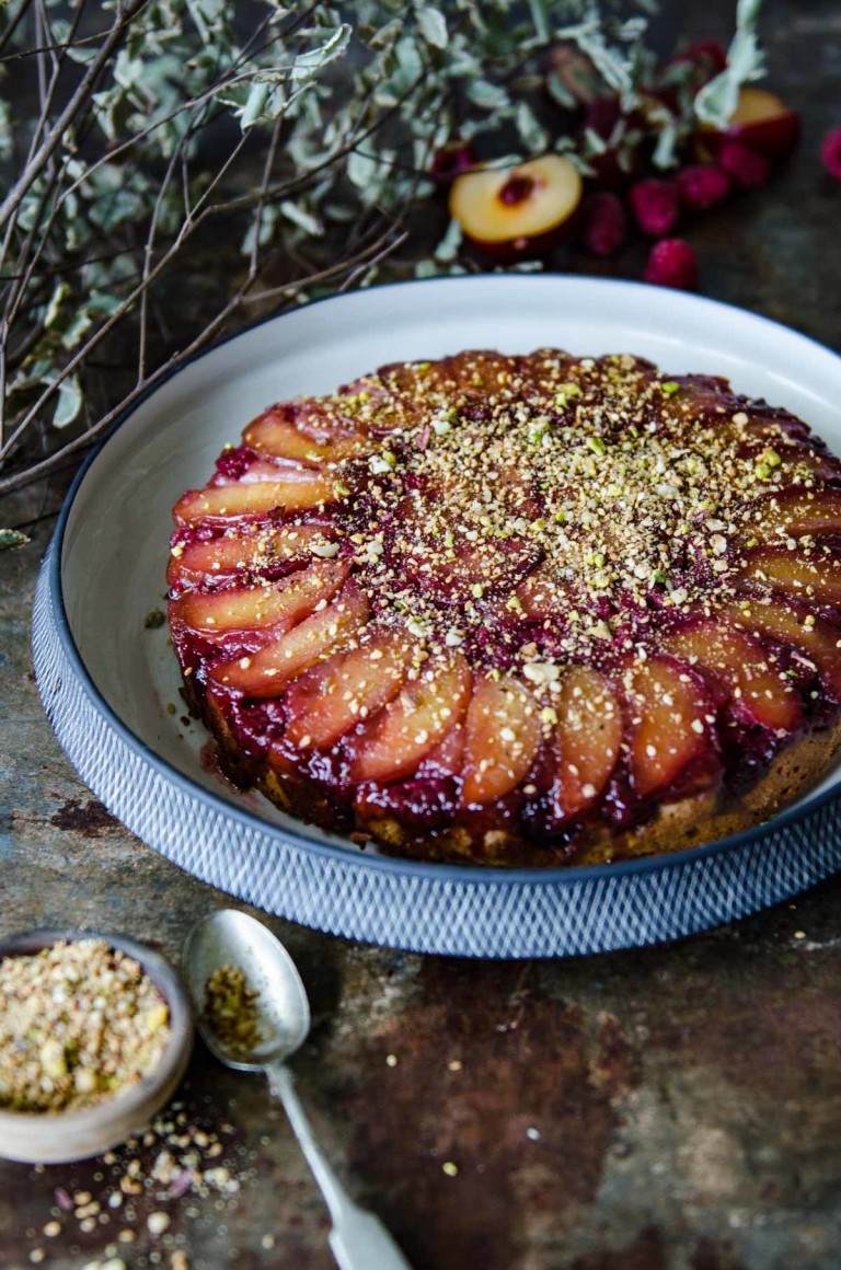 Gluten Free Plum and Raspberry Cake | Chew Town Food Blog
