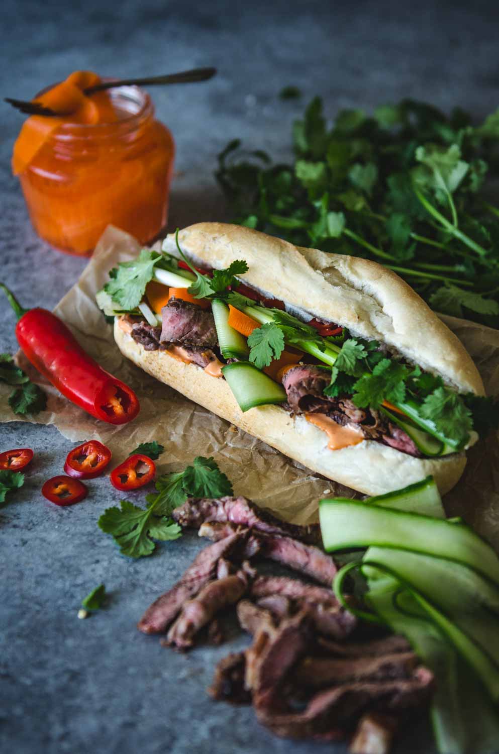 Nước chấm Steak Bánh Mì | Vietnamese Marinated Steak Sandwich | Chew Town Food Blog
