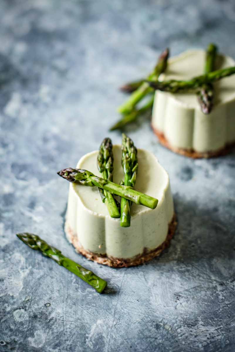 Asparagus and Ricotta Panna Cotta with Almond and Bacon Crumb | Chew Town Food Blog