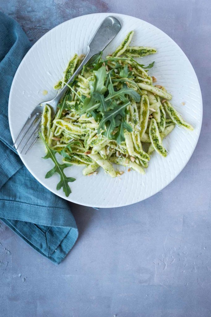 Rocket Almond Pesto Pasta Chew Town Food Blog