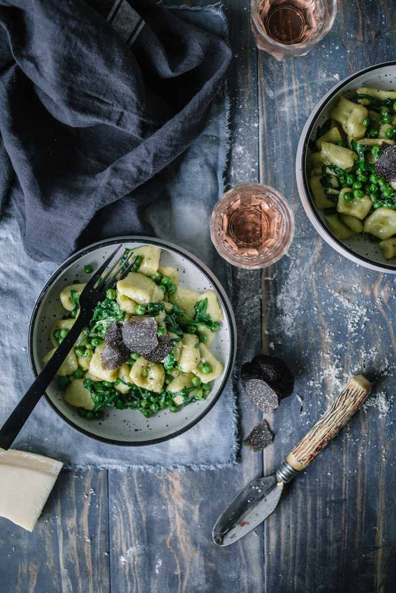 Asparagus Gnocchi with Burnt Butter, Pea and Truffle | Chew Town Food Blog