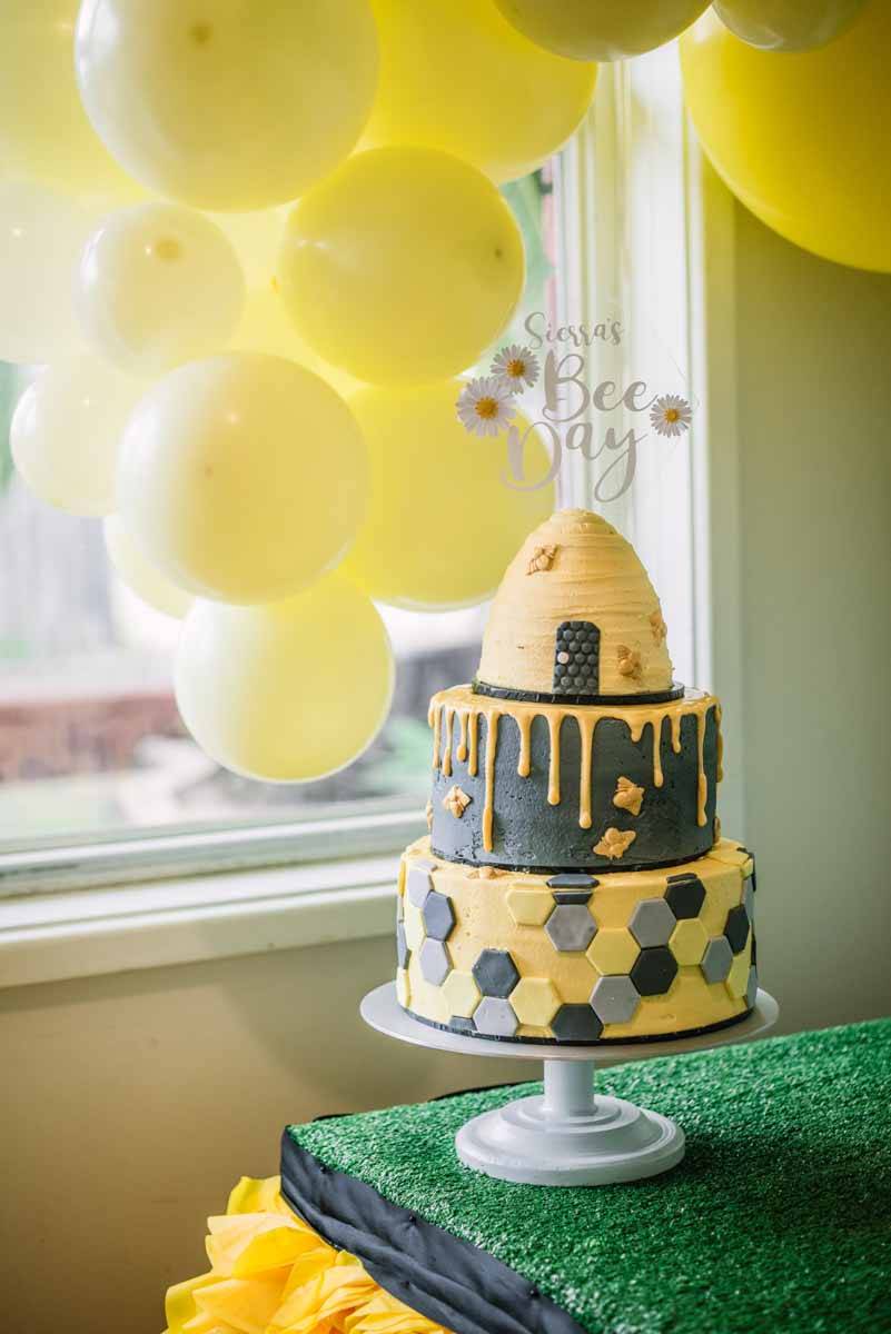Honeycomb Meringue Cheesecake Torte | Planning a Bee Themed Birthday Party with Cricut